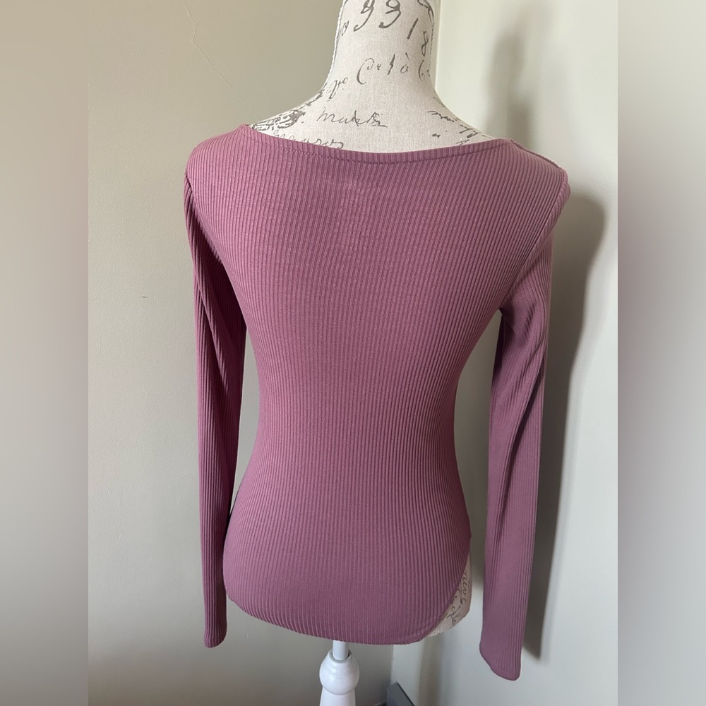 George Mauve Ribbed Bodysuit - Picture 7 of 8